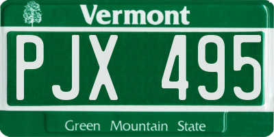 VT license plate PJX495