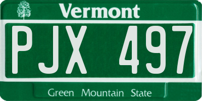 VT license plate PJX497
