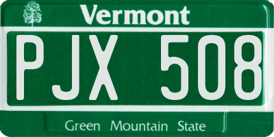 VT license plate PJX508