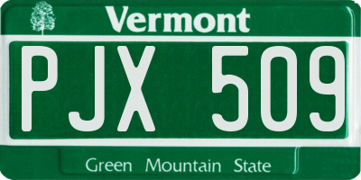 VT license plate PJX509