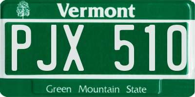 VT license plate PJX510