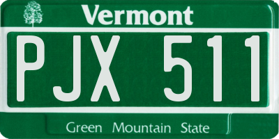 VT license plate PJX511