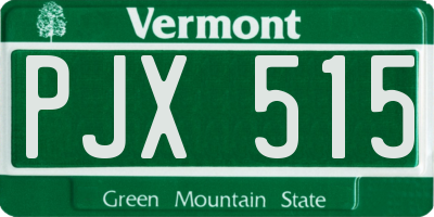 VT license plate PJX515