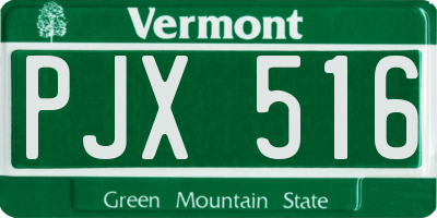 VT license plate PJX516