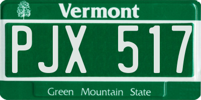 VT license plate PJX517