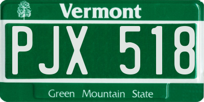 VT license plate PJX518
