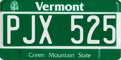 VT license plate PJX525