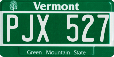 VT license plate PJX527