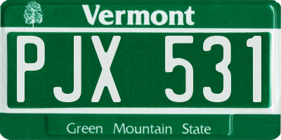 VT license plate PJX531