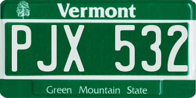 VT license plate PJX532