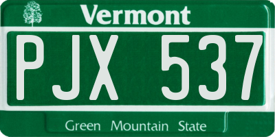 VT license plate PJX537