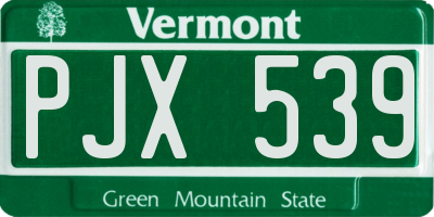 VT license plate PJX539