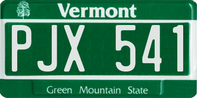 VT license plate PJX541