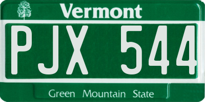 VT license plate PJX544
