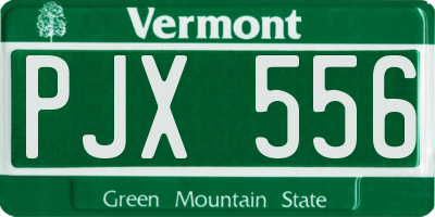VT license plate PJX556