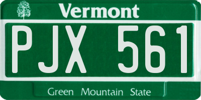 VT license plate PJX561