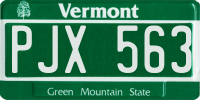 VT license plate PJX563