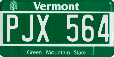 VT license plate PJX564