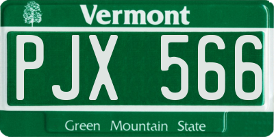 VT license plate PJX566