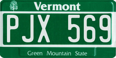 VT license plate PJX569
