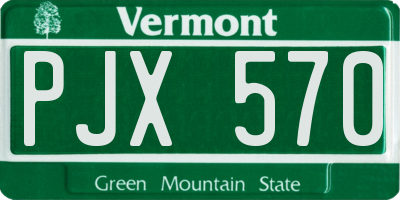 VT license plate PJX570