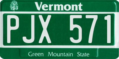 VT license plate PJX571