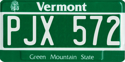 VT license plate PJX572