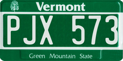 VT license plate PJX573