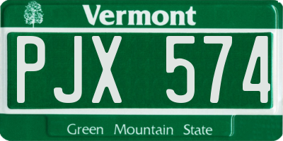 VT license plate PJX574