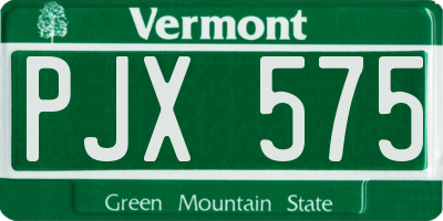 VT license plate PJX575