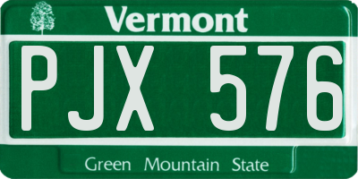VT license plate PJX576