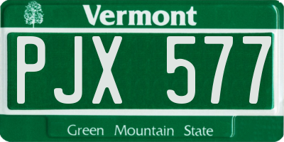 VT license plate PJX577