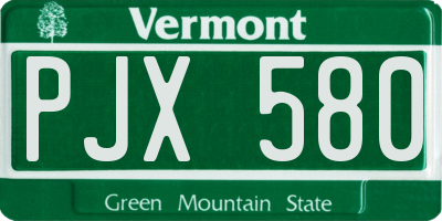 VT license plate PJX580