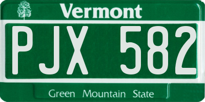 VT license plate PJX582