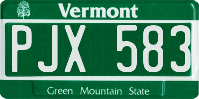 VT license plate PJX583