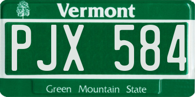 VT license plate PJX584