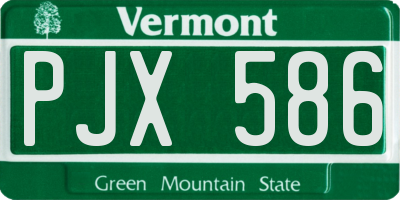 VT license plate PJX586