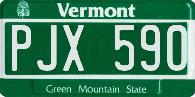 VT license plate PJX590