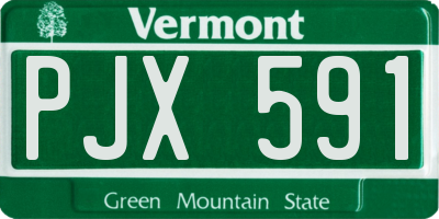 VT license plate PJX591