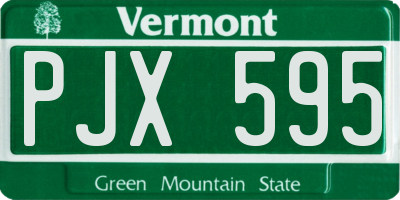 VT license plate PJX595