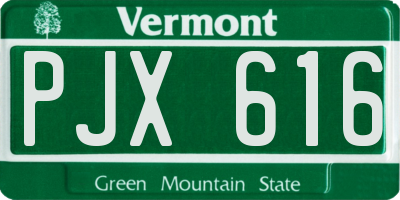VT license plate PJX616