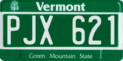 VT license plate PJX621