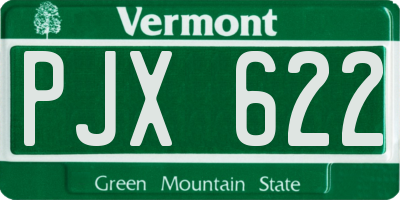 VT license plate PJX622