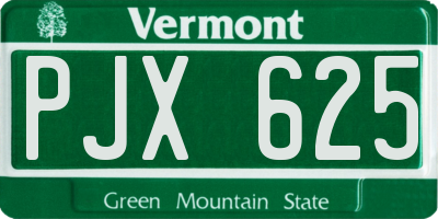 VT license plate PJX625