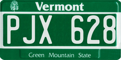 VT license plate PJX628