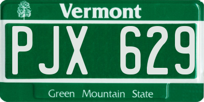 VT license plate PJX629