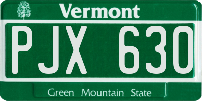 VT license plate PJX630