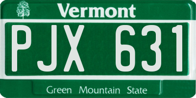 VT license plate PJX631