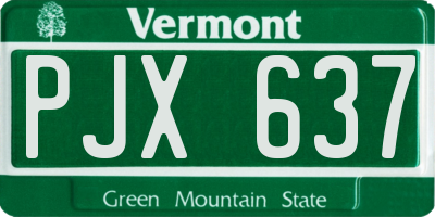 VT license plate PJX637