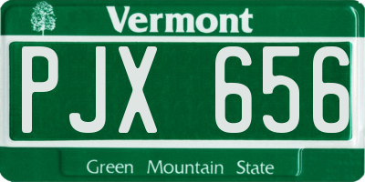 VT license plate PJX656